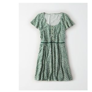 American Eagle green XS babydoll dress- NWT!